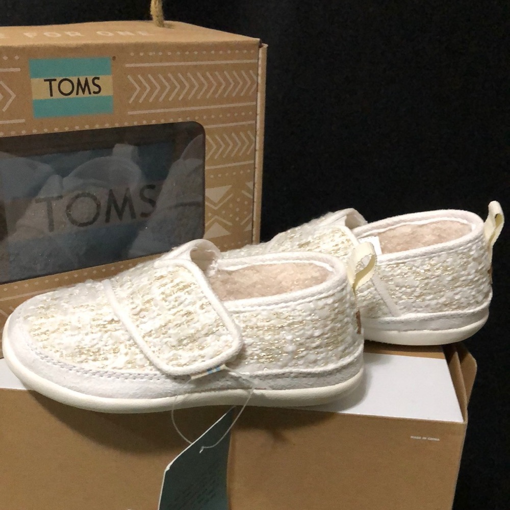 Toms Inca White Metallic Boucle
